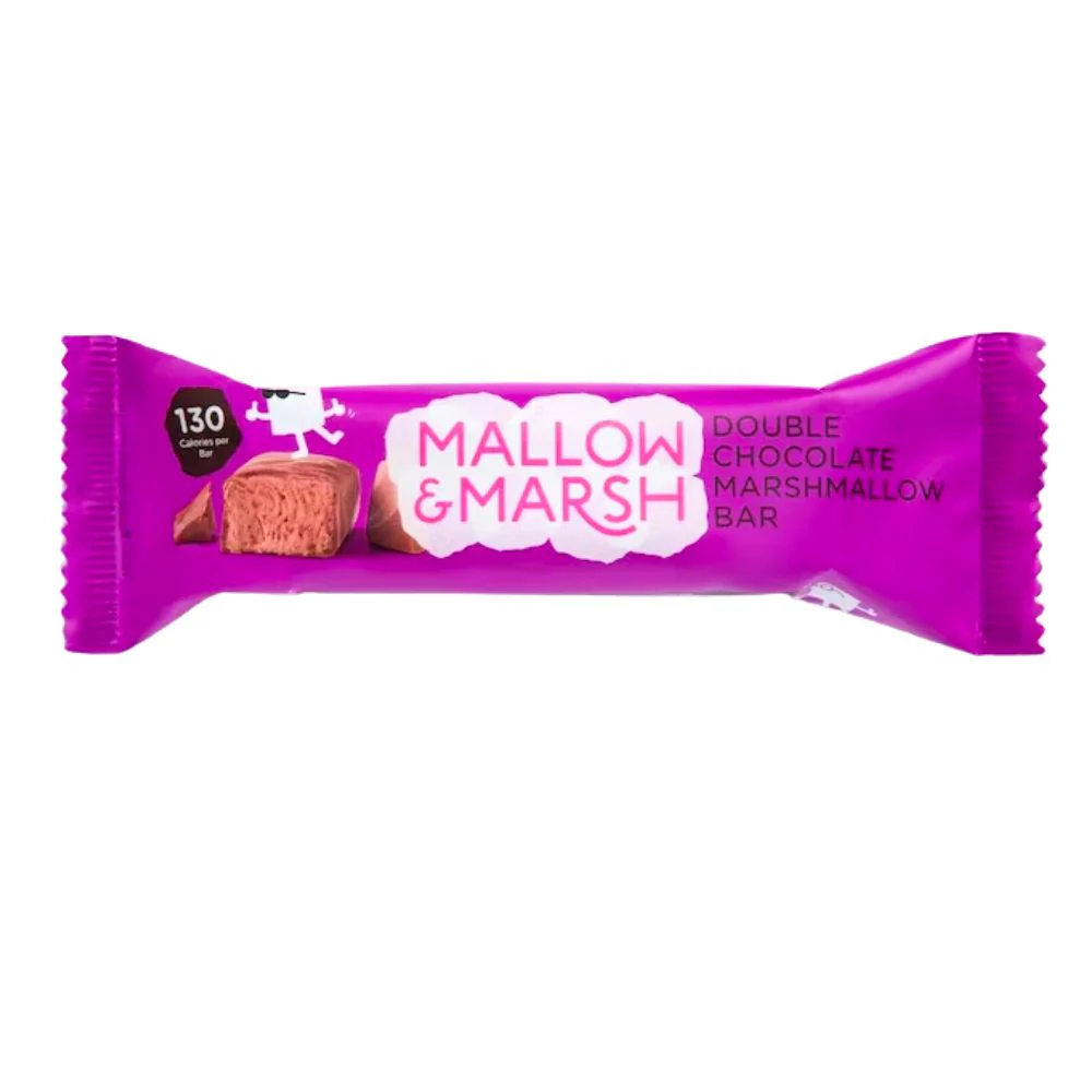 Mallow & Marsh Double Chocolate Coated Chocolate Marshmallow Bar, barretta di marshmallow ricoperta di cioccolato da 35g