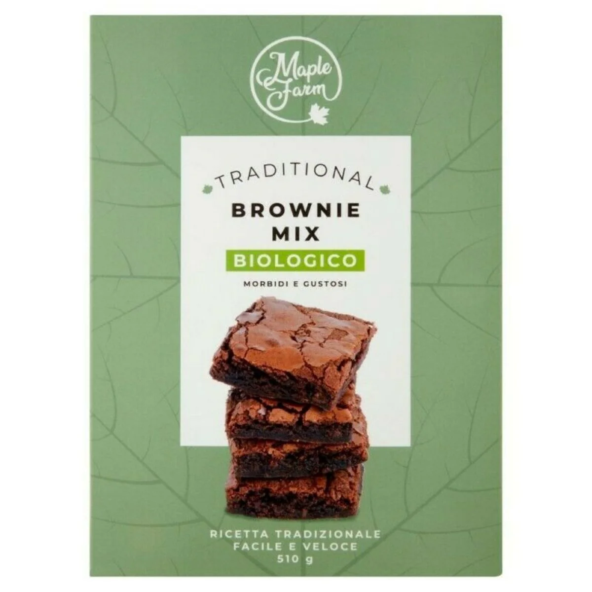 Maple Traditional Brownie mix, preparato per brownies biologici da 510g