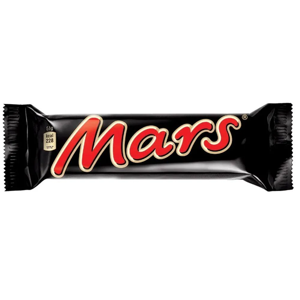 Mars, barretta al cioccolato ripiena di caramello filante da 51g