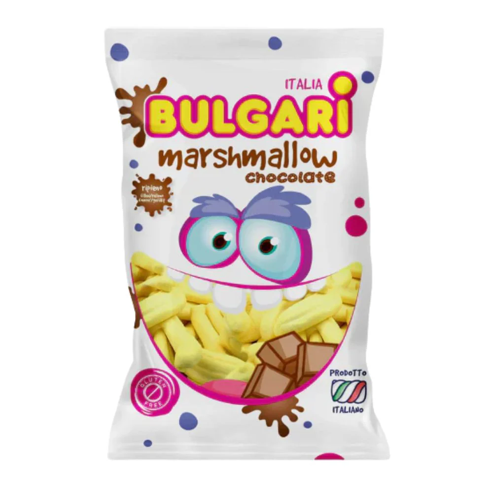 Choco Banane Marshmallow, marshmallow a forma di banane ripiene di cioccolato da 1kg