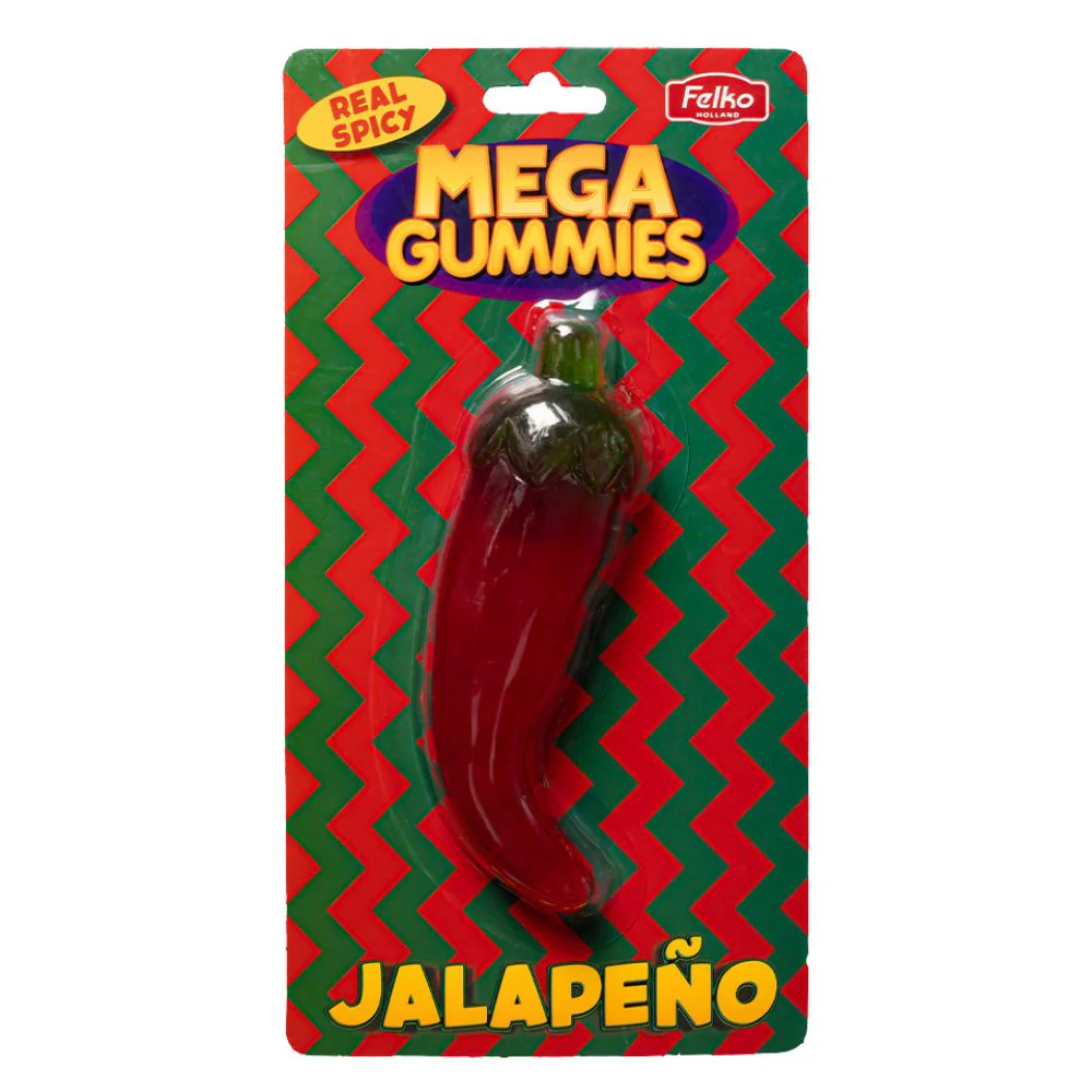 Mega Gummies Jalapeno Pepper, caramella gommosa gigante e piccante dalla forma di peperoncino da 120g