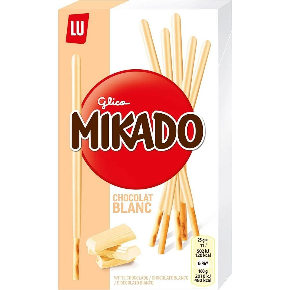 Mikado Bianco, bastoncini ricoperti di cioccolato bianco da 70g
