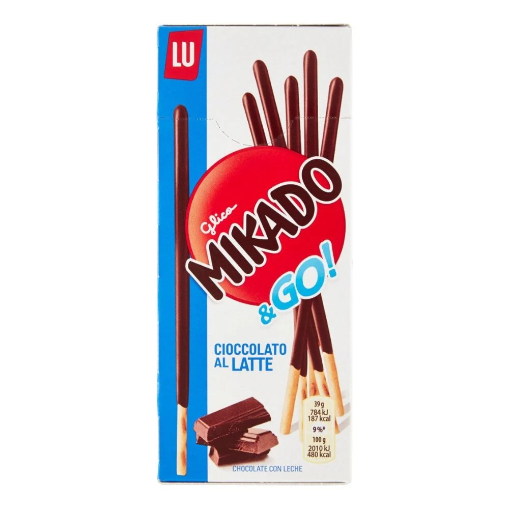 Mikado & Go Chocolat Au Lait, cracker rivestiti di cioccolato al latte da 39g
