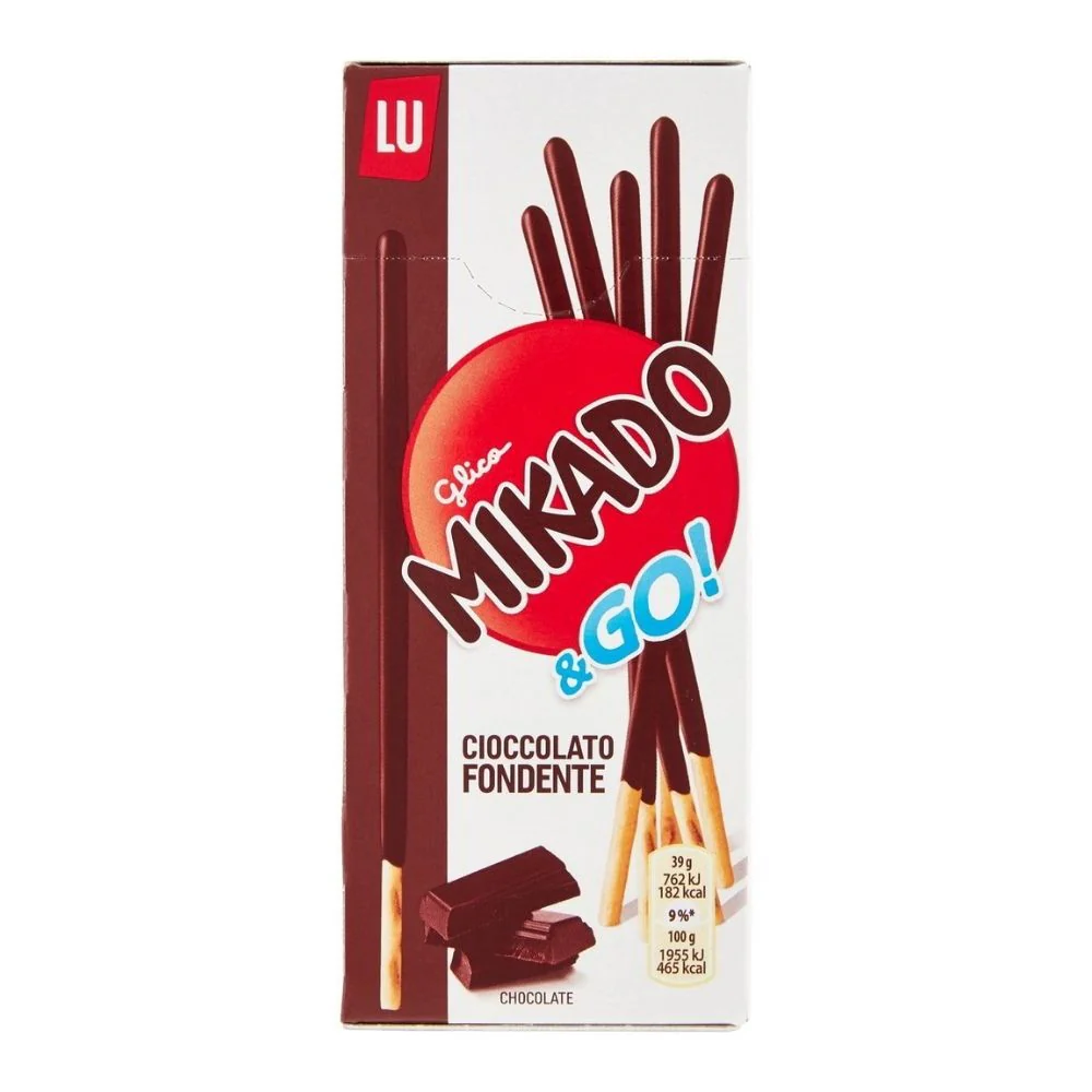 Mikado & Go Chocolat Noir, biscotti ricoperti di cioccolato fondente da 39g