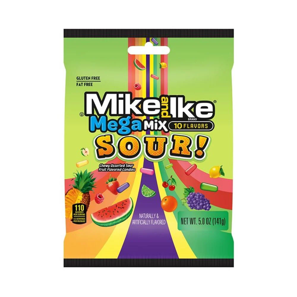Mike and Ike Mega Mix Sour Bag, caramelle aspre alla frutta da 141g
