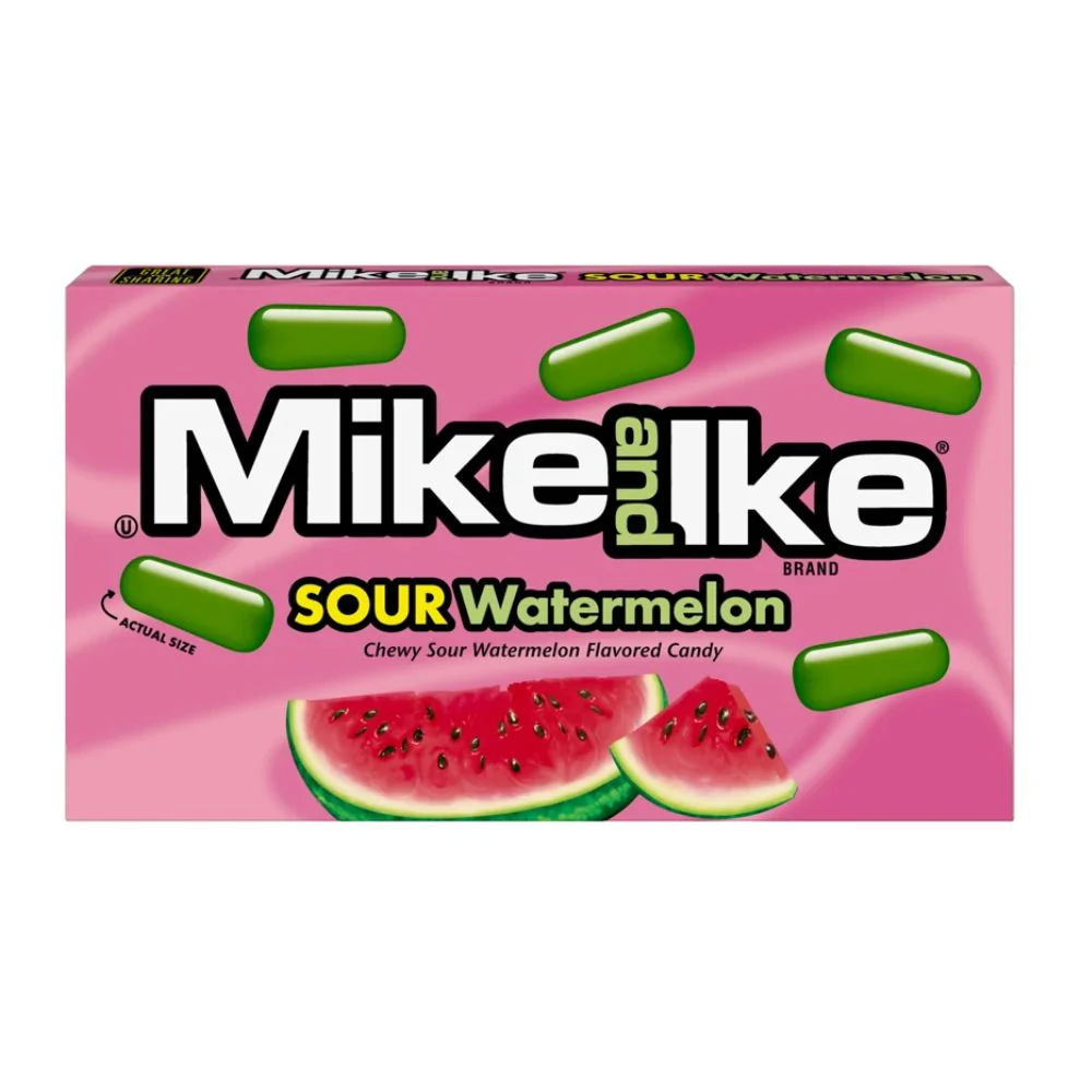 Mike and Ike Sour Watermelon, caramelle aspre al gusto di anguria da 120g