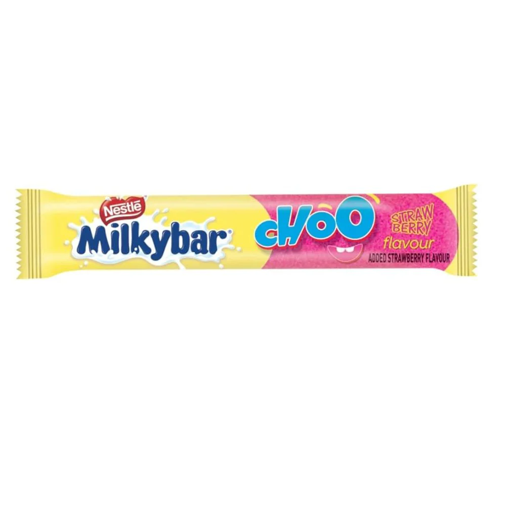 Milkybar Choo Strawberry Flavour, cioccolato bianco ripieno di crema alla fragola da 12g