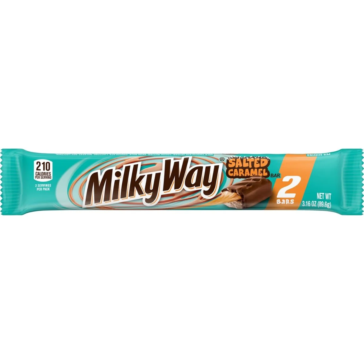 Milkyway Salted Caramel, due barrette di cioccolato ripiene al caramello salato da 89.6g