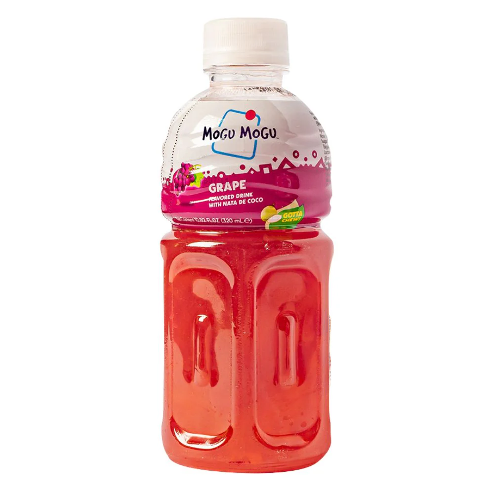 Mogu Mogu Grape Flavored Drink, bevanda al gusto d'uva con nata de coco da 320ml