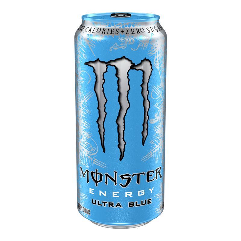 Monster Energy Ultra Blue, energy drink ai lamponi da 473 ml