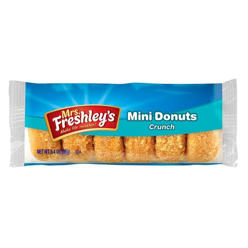 Mrs. Freshley's Mini Donuts Crunch, ciambelle rivestite di zucchero da 96g