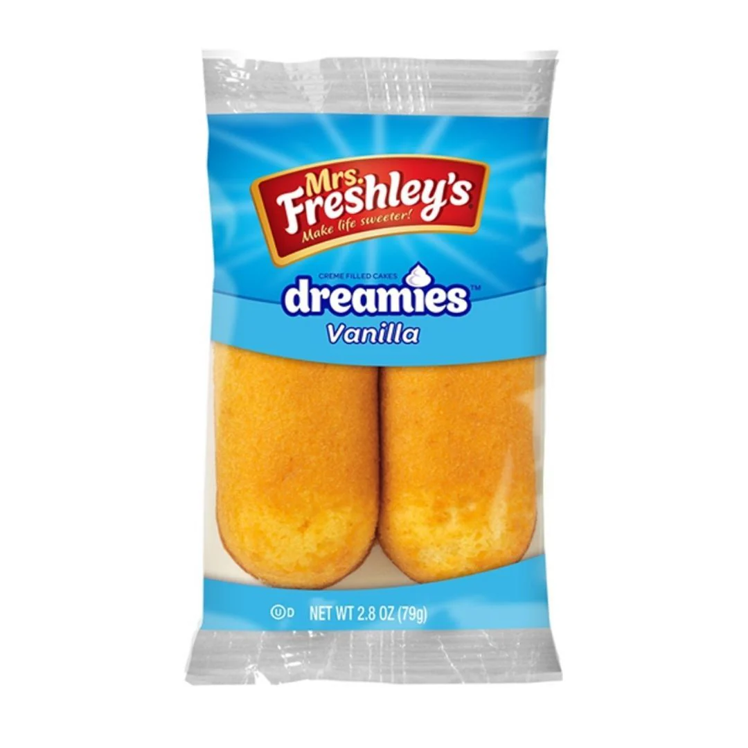 Mrs Freshley's Dreamies, due merendine al pan' di spagna ripiene alla crema da 79g