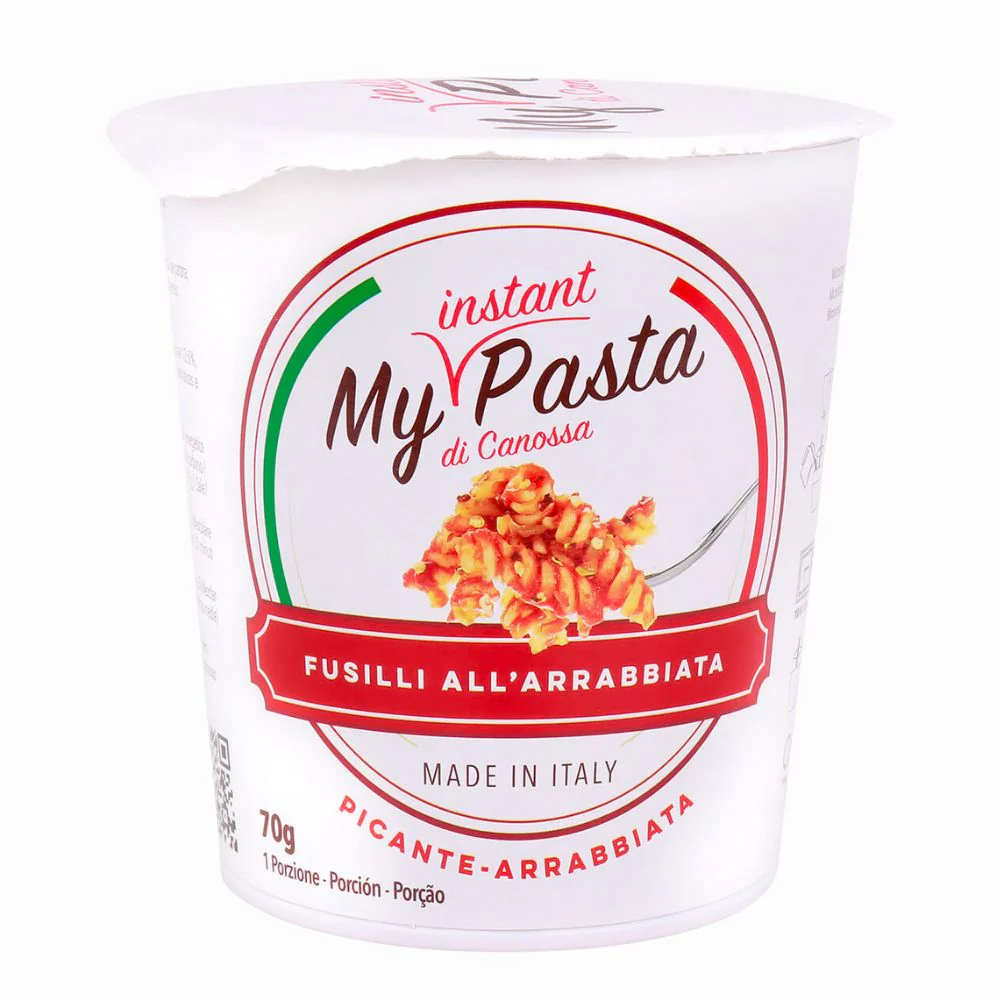 My Instant Pasta Fusilli all'Arrabbiata, pasta con sugo all'arrabbiata da 70g
