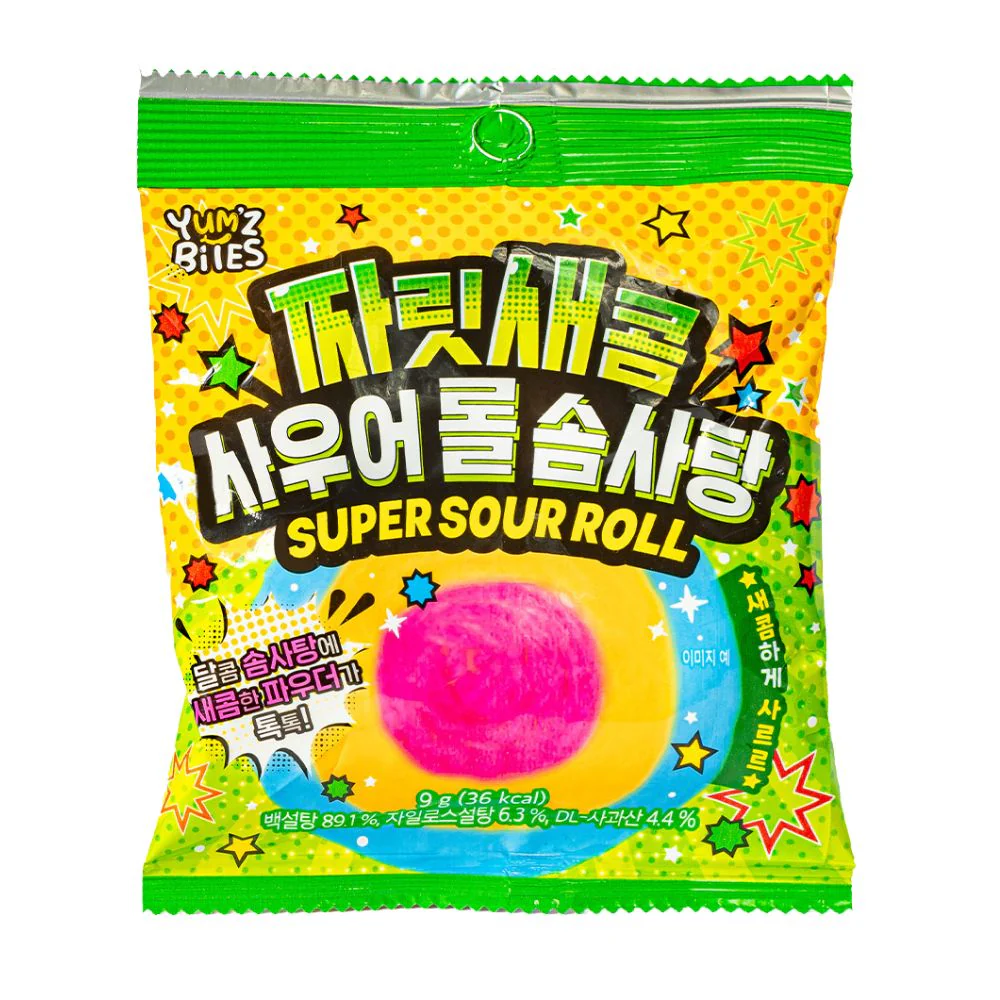 Namu Super Sour Roll Cotton Sugar, zucchero filato con gusti aspri da 9g