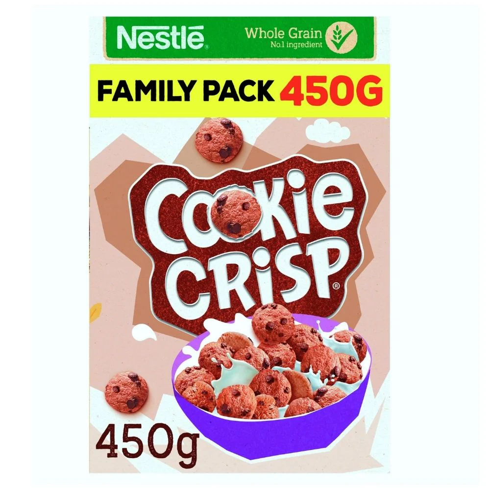 Nestlè Cookie Crisp, cereali al gusto biscotto con gocce di cioccolato da 450g