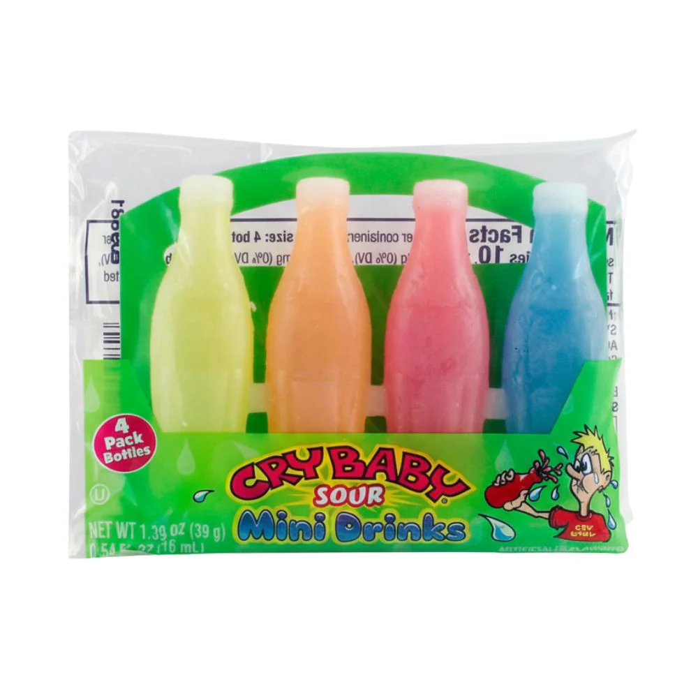 Nik'L'Nip Cry Baby Sour Mini Drink, caramelle liquide aspre al gusto di frutta da 16ml