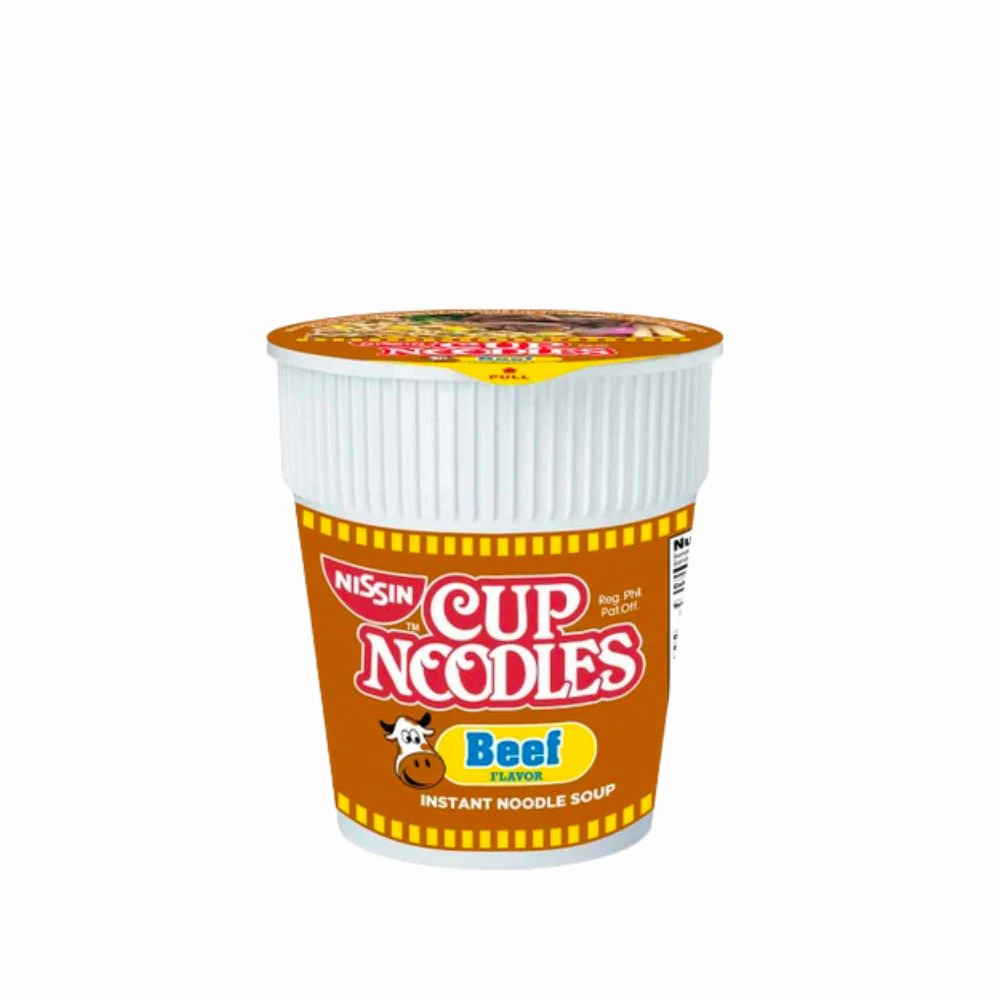 Nissin Cup Noodle Beef Flavor, noodles al gusto di pollo da 40g