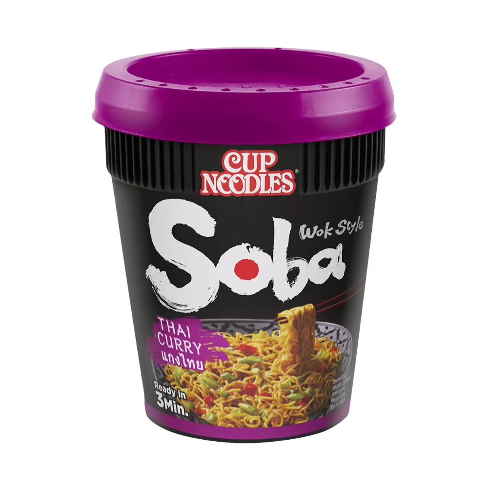 Nissin Noodles Soba Thai Curry, noodles alla salsa al curry thailandese da 87g