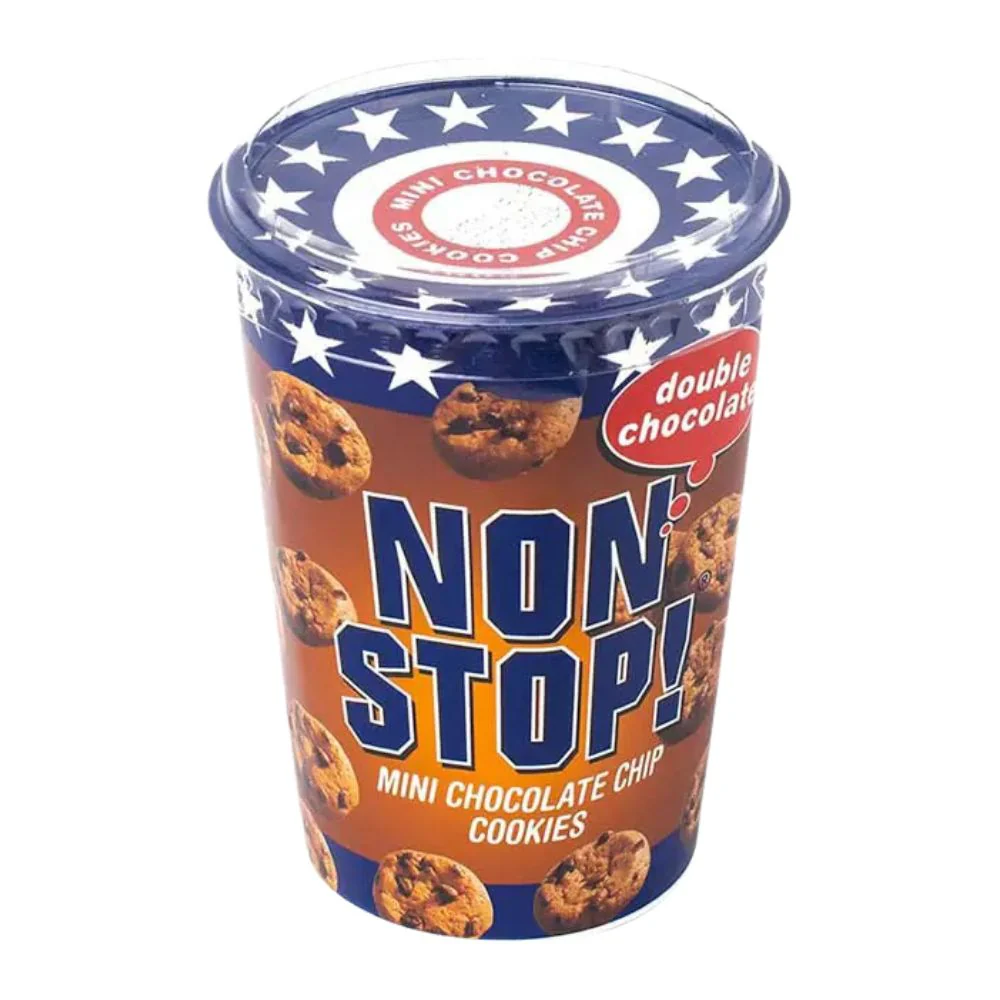 Non Stop! Mini Cookies Double Chocolate, mini biscotti con gocce di cioccolato da 125g