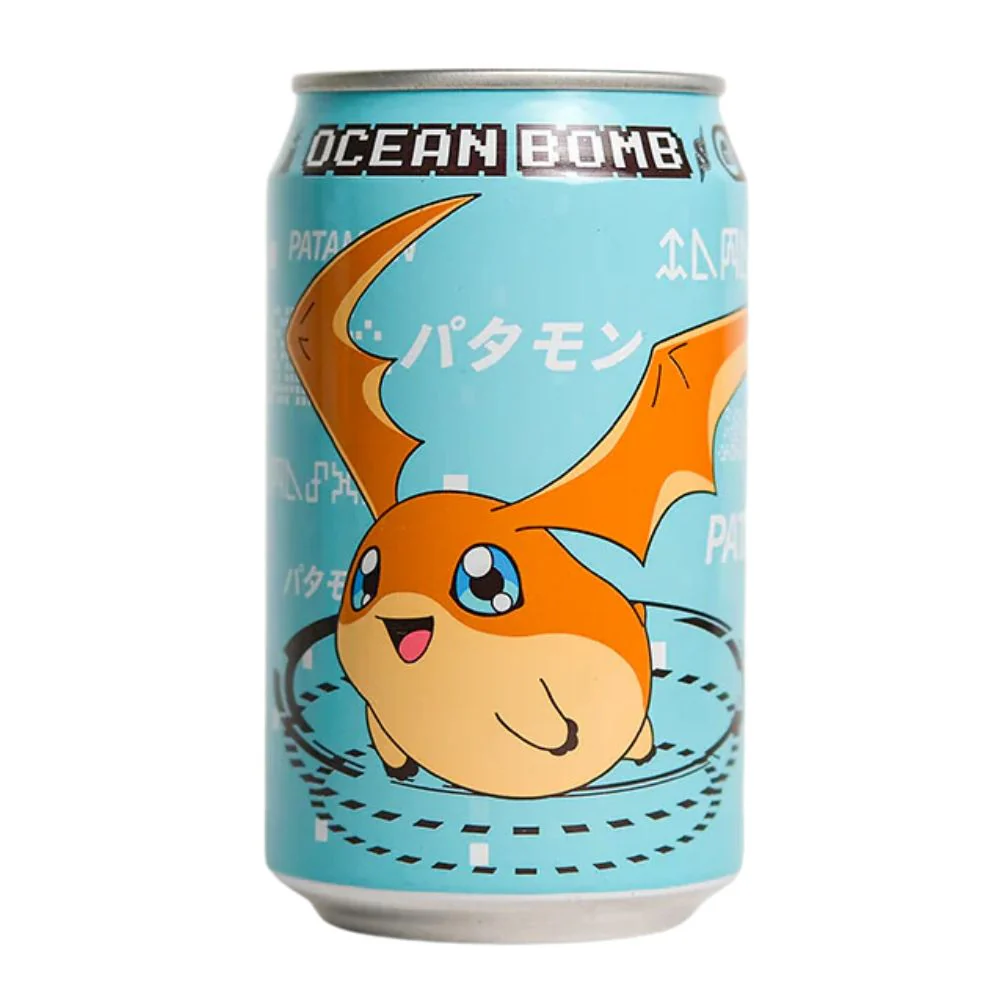 Ocean Bomb Digimon Patamon Lemon, bevanda gassata aromatizzata al gusto di limone da 330ml