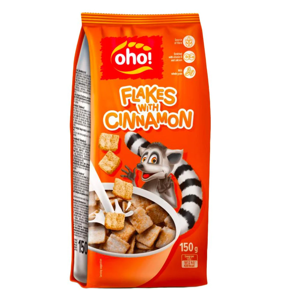 Oho Flakes Cinnamon, cereali alla cannella da 150g