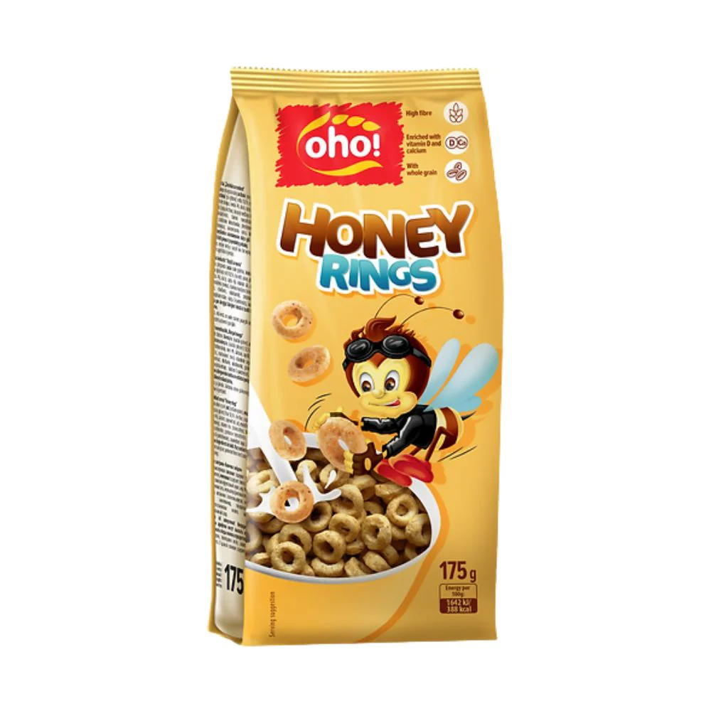 Oho! Honey Rings, cereali al gusto di miele da 175g