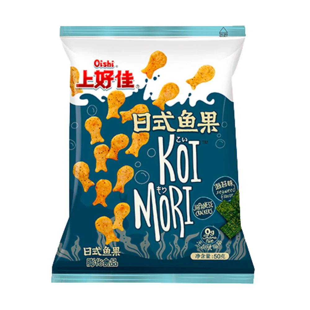 Oishi Koi Mori, cracker giapponesi al gusto di alga da 50g