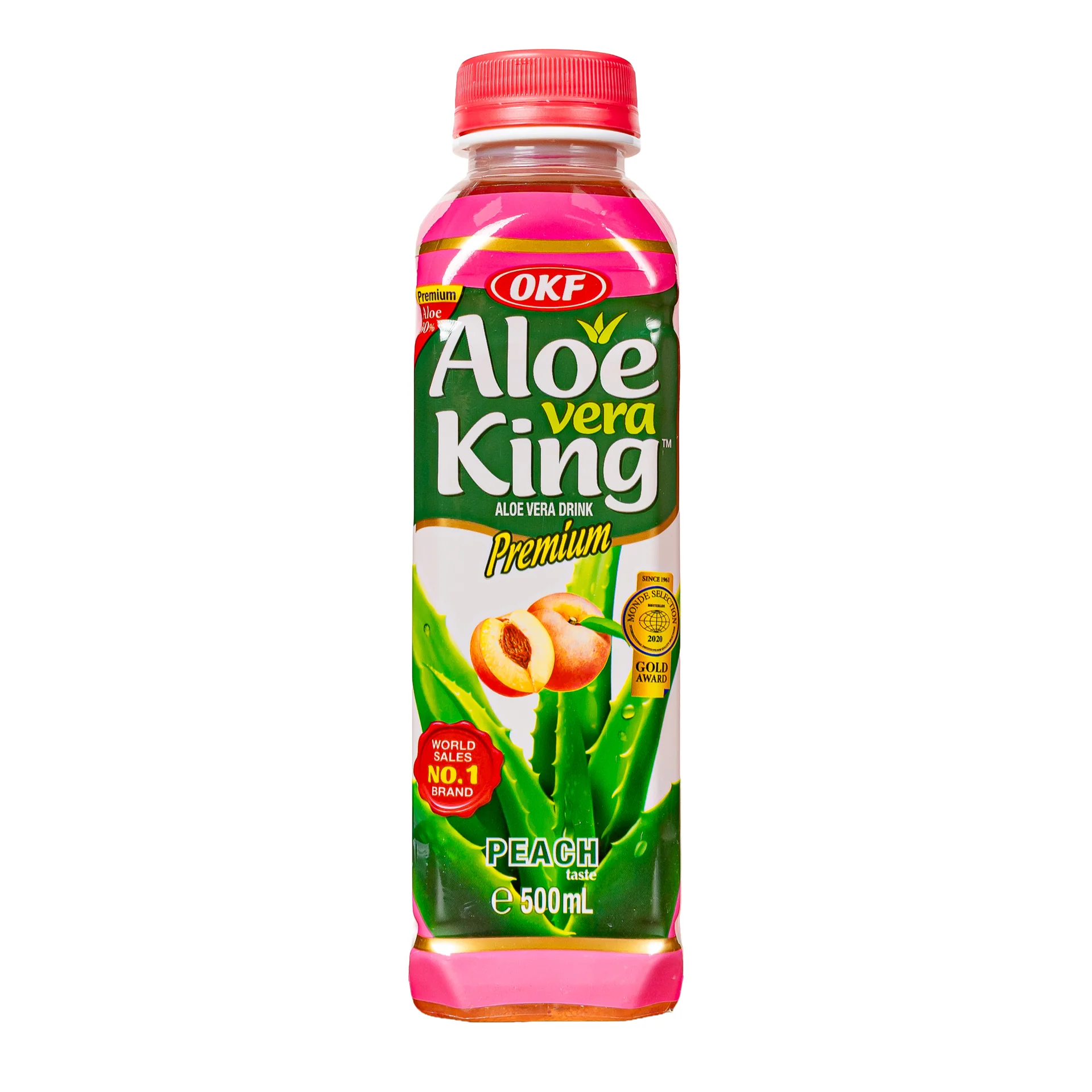 OKF Aloe Vera King Peach, bevanda aloe vera al gusto di pesca da 500ml