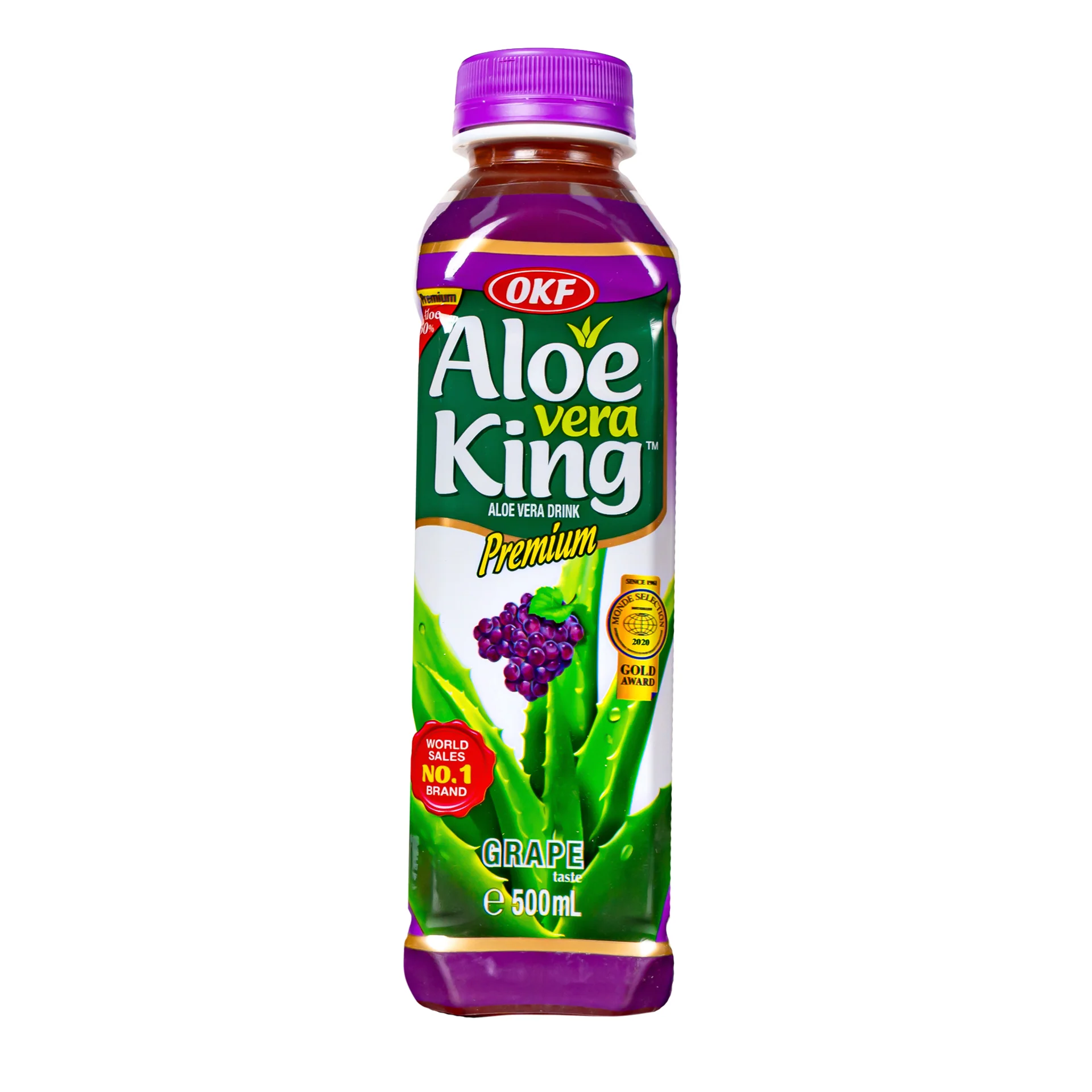 OKF Aloe Vera King Grape, bevanda aloe vera al gusto di uva da 500ml