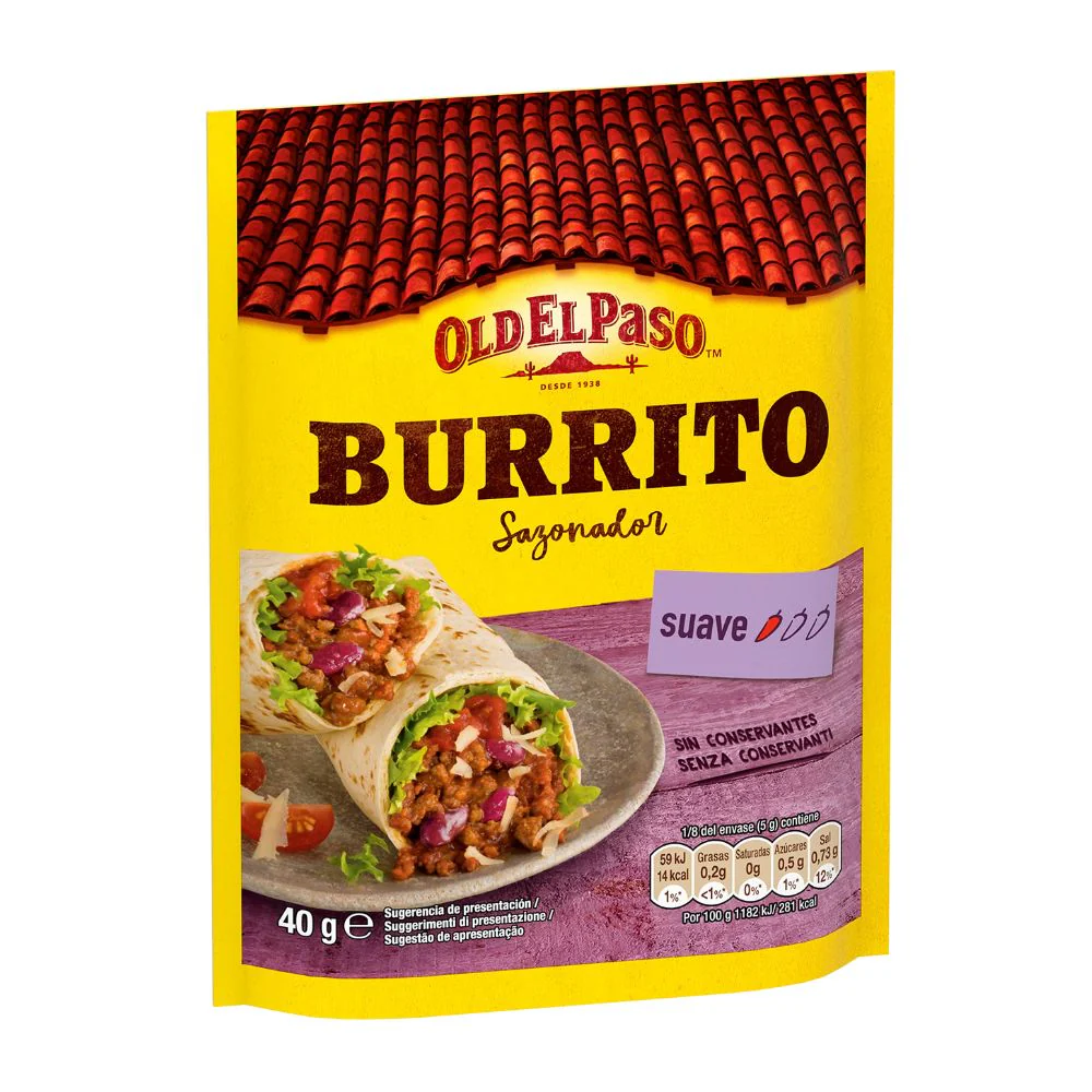 Old El Paso Burrito Sazonador, mix di condimento per burrito da 40g