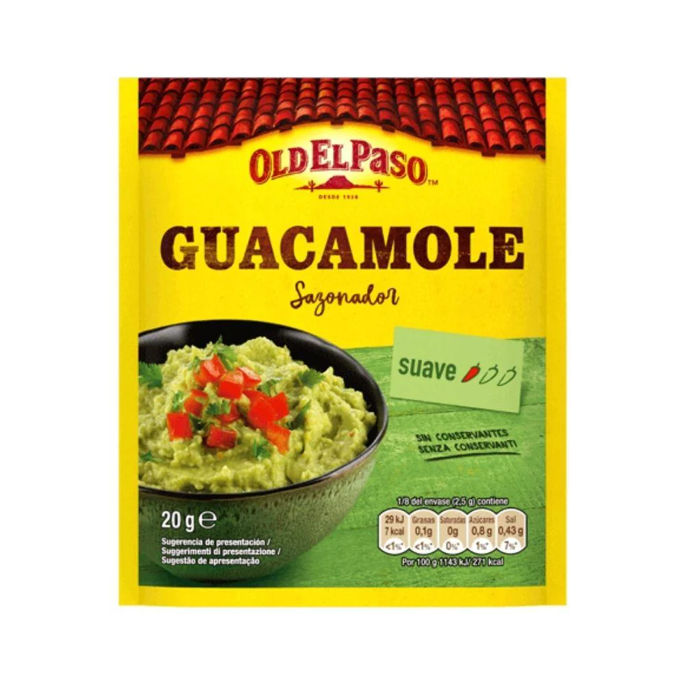 Old El Paso Guacamole Sazonador, mix di spezie per guacamole da 20g