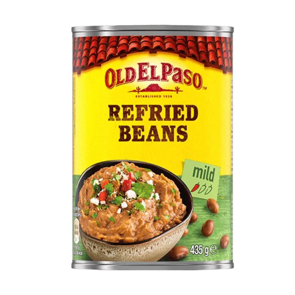 Old El Paso Refried Beans, purea di fagioli messicani da 435g