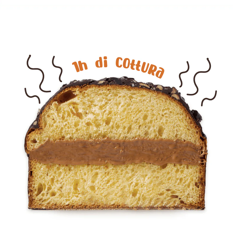 Il Panettone di American Uncle, panettone artigianale ripieno al caramello salato con copertura al cioccolato fondente e arachidi da 1kg - Image 4