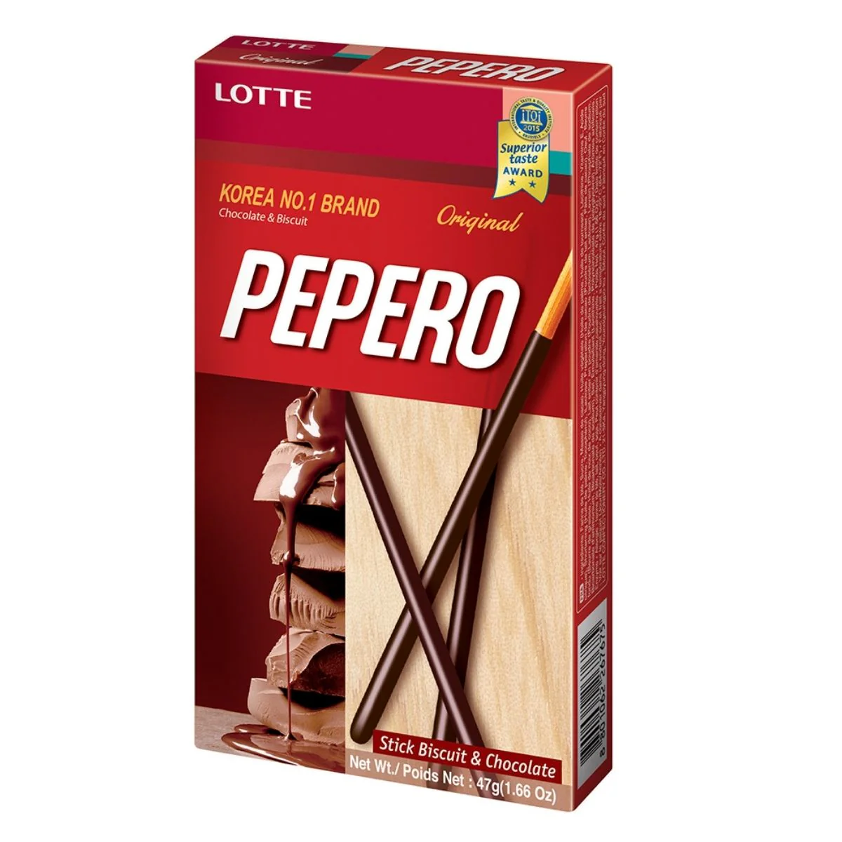 Pepero Original, biscotti ricoperti di cioccolato da 47g