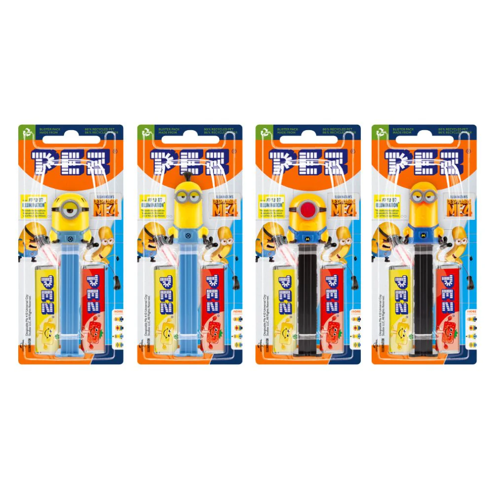 Pez Minions, caramelle al gusto di frutta e personaggio a sorpresa da 17g