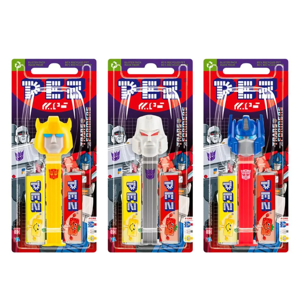 Pez Transformers, caramelle al gusto di frutta e personaggio a sorpresa da 17g