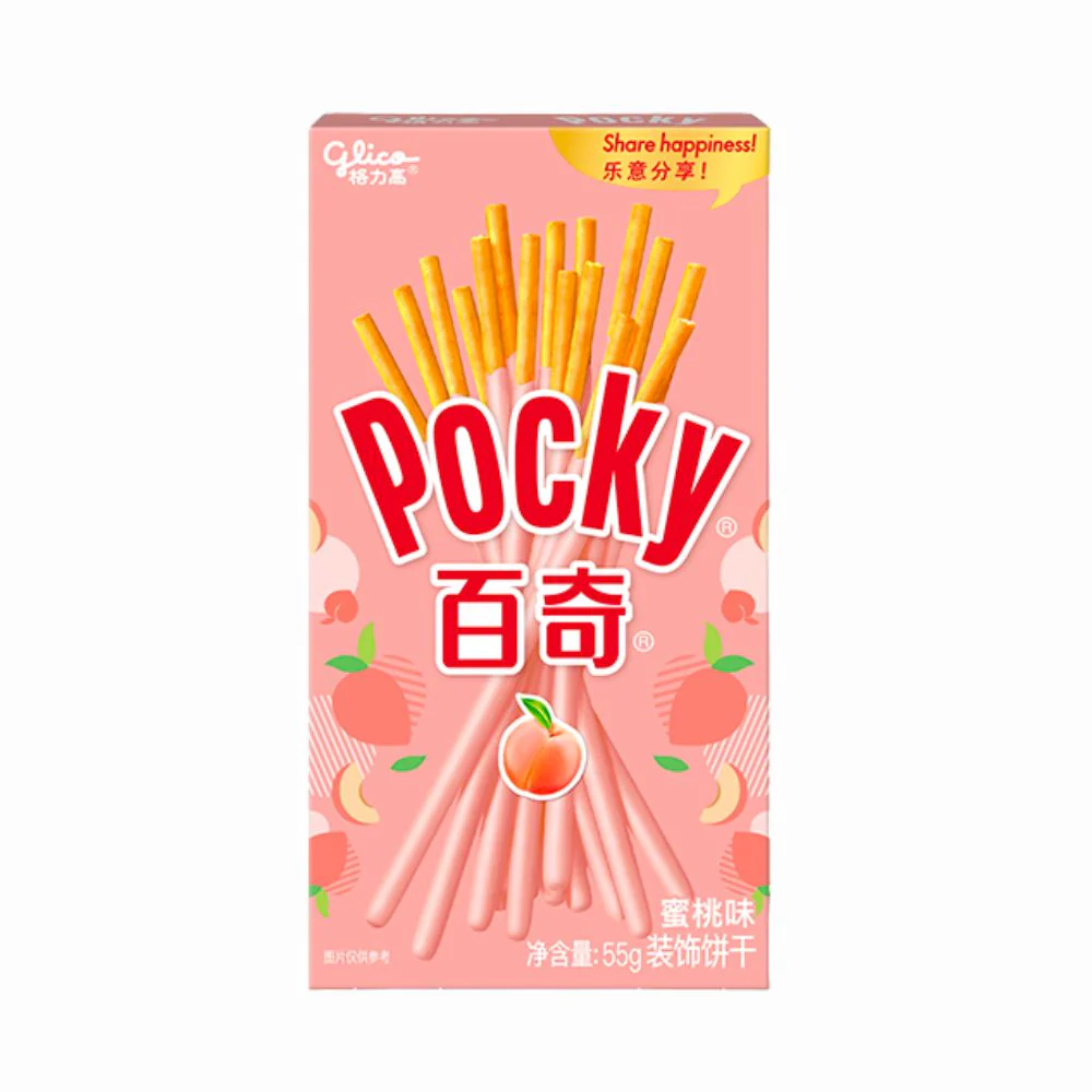 Pocky Peach, cracker ricoperti di cioccolato alla pesca da 55g