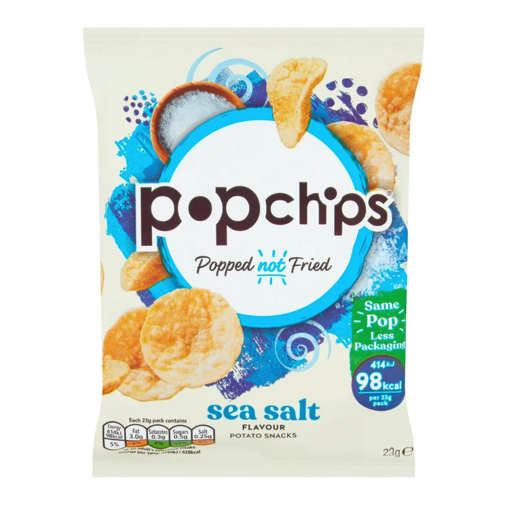 Pop Chips Sea Salt, patatine al sale marino da 23g