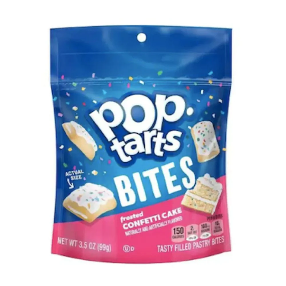 Pop Tarts Bite Frosted Confetti Cake,  biscotti ripieni di crema alla vaniglia e ricoperti di confetti da 99g