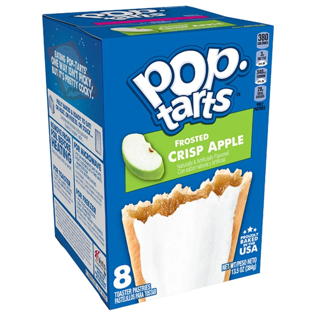Pop Tarts Frosted Crisp Apple, biscotti ripieni di crema alla mela da 384g (8x48g)