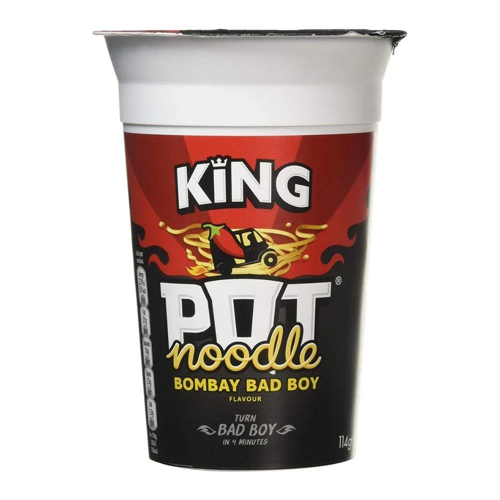 Pot Noodle Bombay Bad Boy, noodle al curry con salsa piccante da 114g
