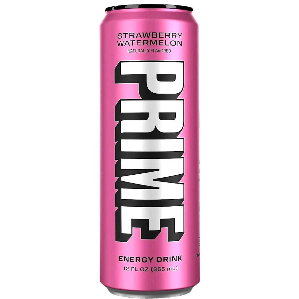Prime Strawberry Watermelon, energy drink di Logan Paul al gusto di fragola e anguria da 355ml