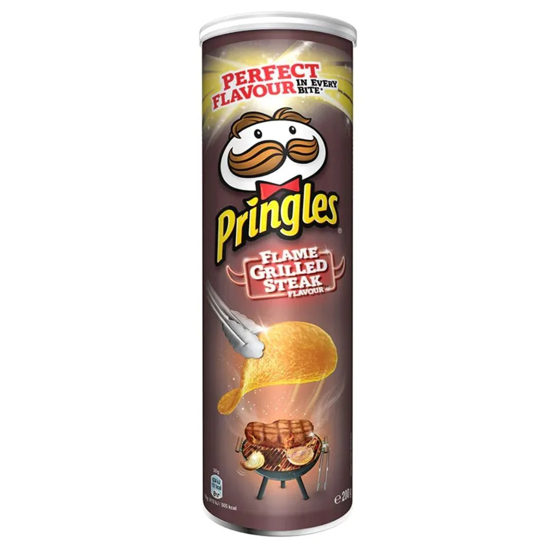 Pringles Flame Grilled Steak, patatine al sapore di bistecca da 200g
