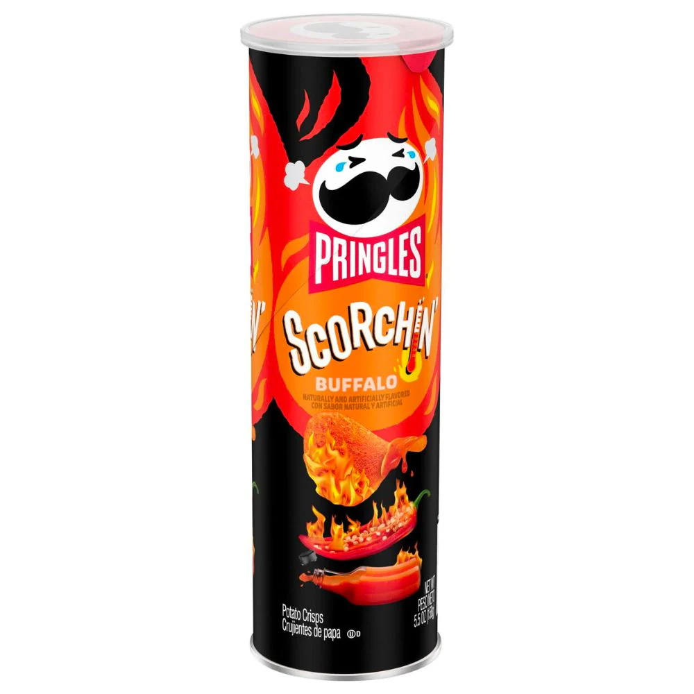 Pringles Scorchin Buffalo, patatine piccanti al gusto di salsa buffalo da 158g