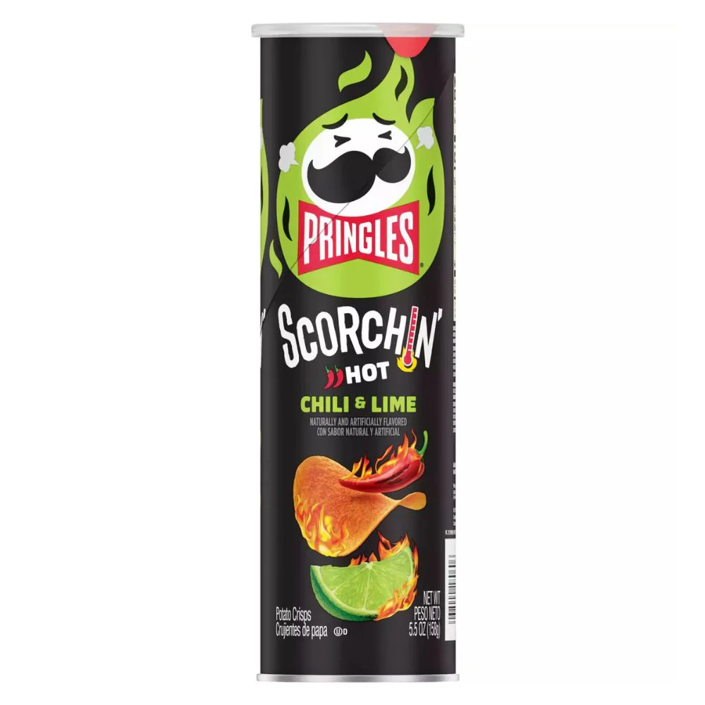 Pringles Scorchin' Chili&Lime, patatine piccanti al lime da 158g
