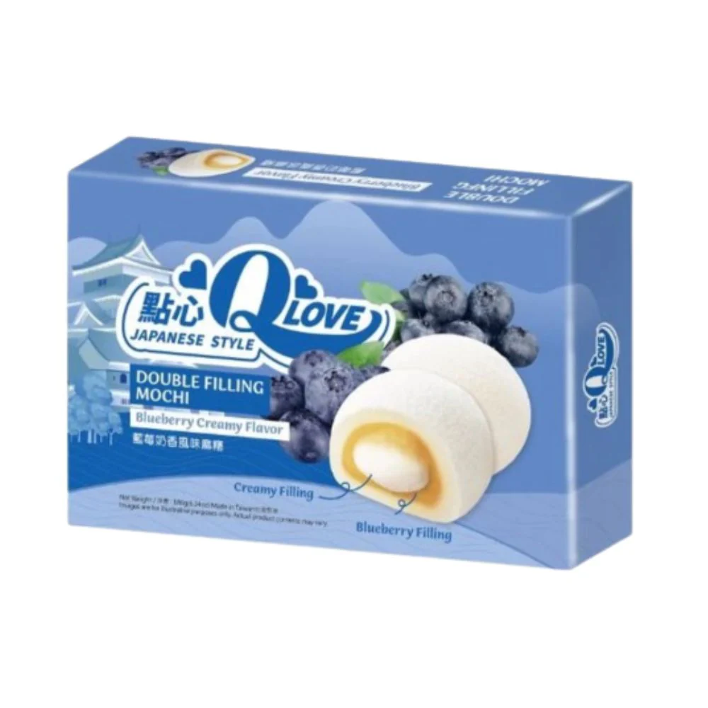 QLove Blueberry Creamy Double Filling Mochi, mochi ripieni al gusto di mirtillo da 180g