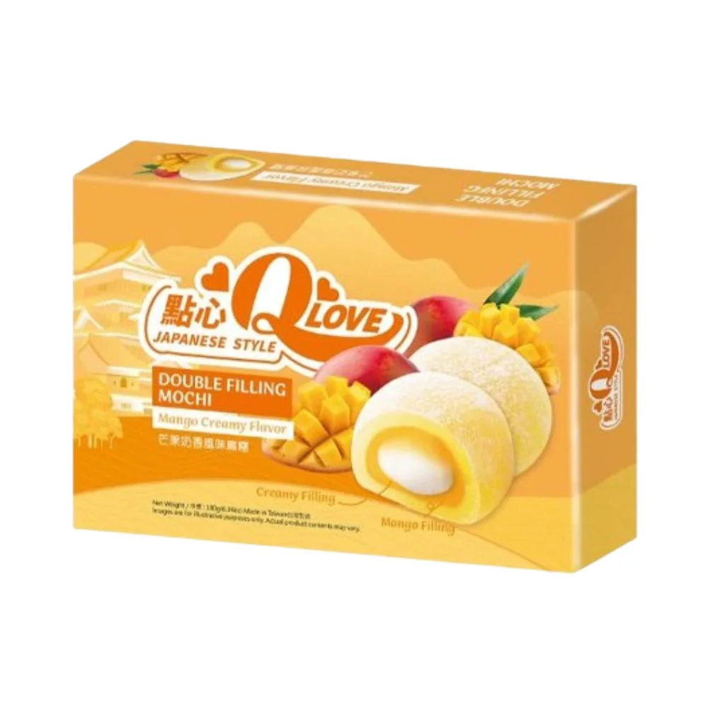 QLove Mango Creamy Double Filling Mochi, mochi ripieni al gusto di mango da 180g