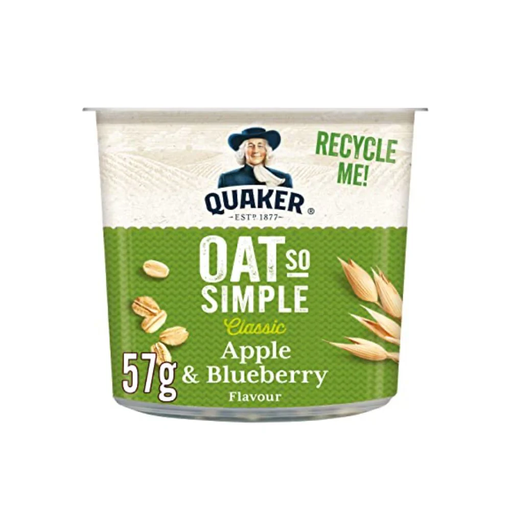 Quaker Oat So Simple Classic Apple&Blueberry, fiocchi d'avena al gusto di mela e mirtilli da 57g