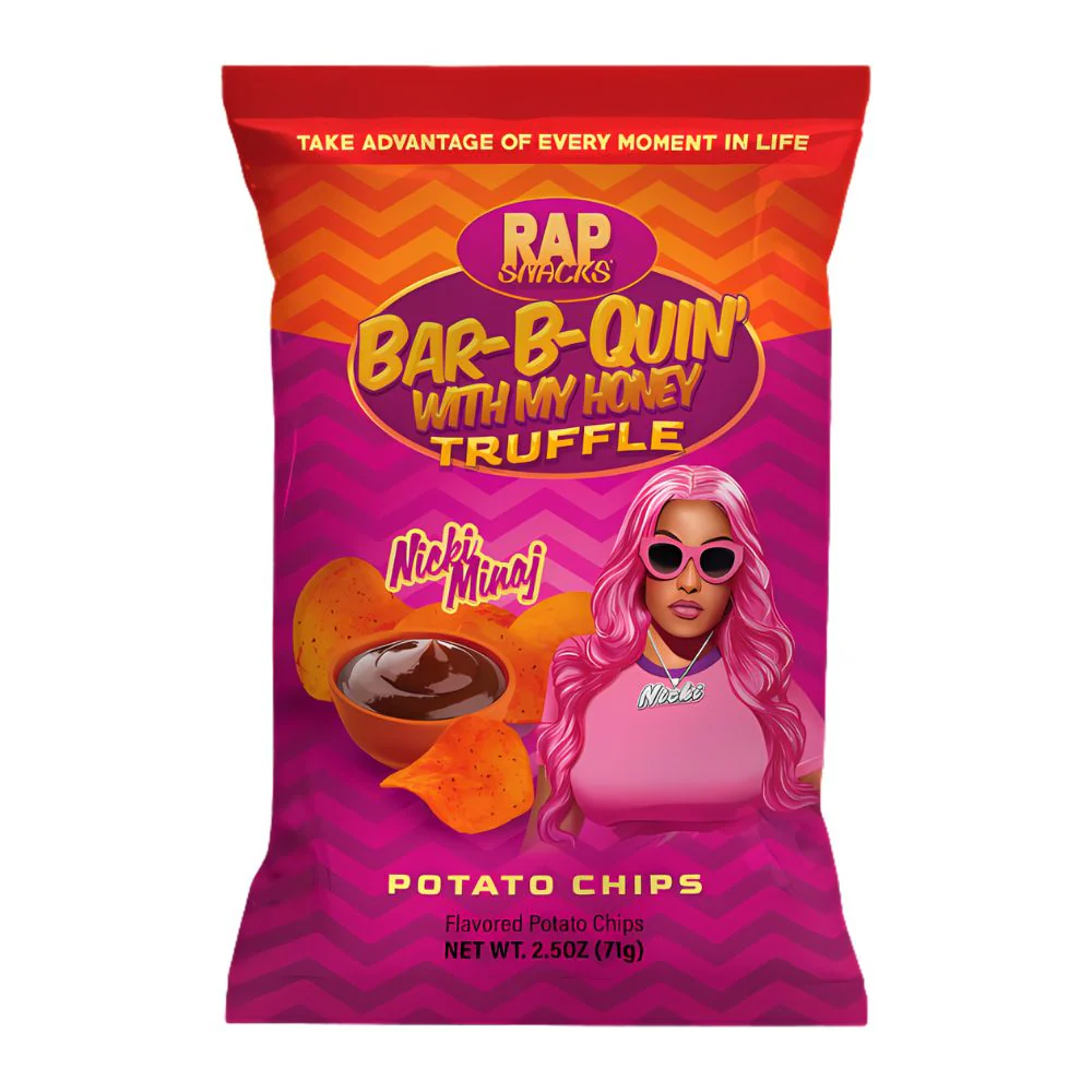 Rap Snacks Nicki Minaj Bar-B-Quin' Honey Truffle Potato Chips, patatine al gusto di BBQ e tartufo al miele da 71g