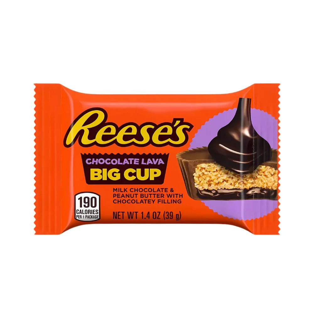 Reese’s Big Cup Chocolate Lava, cioccolatino ripieno di burro d'arachidi e cioccolato da 39g